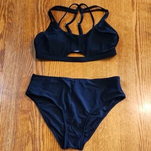 NWT Cupshe Onyx Muse Black Bikini Set Size Medium